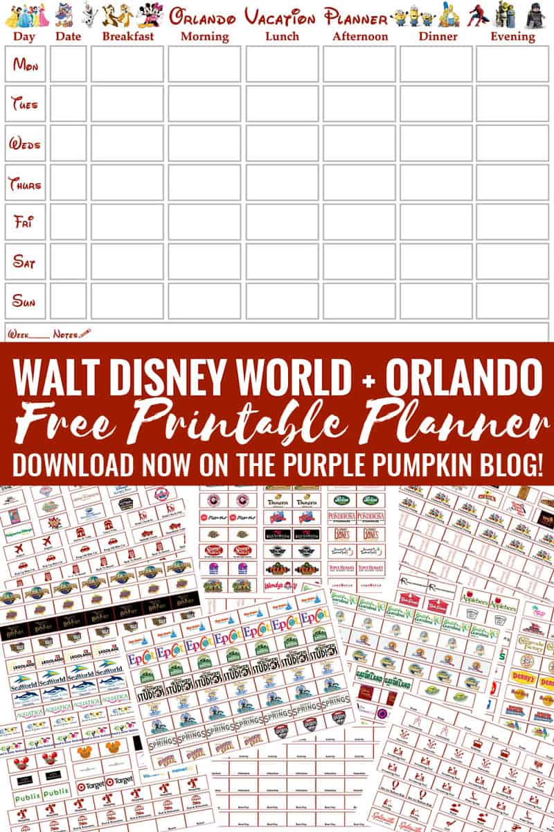 FREE PRINTABLE Walt Disney World + Orlando Vacation Planner - Week-To-View Calendar and + 150+ Labels!. This is the motherload of Disney planners!