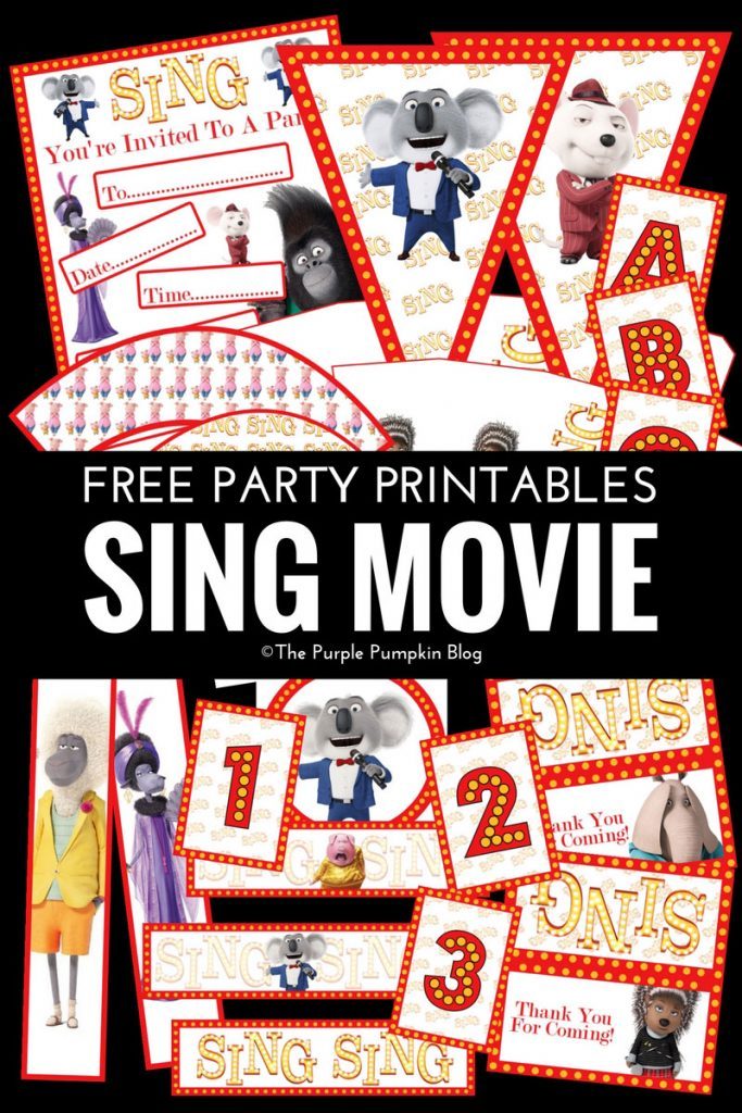 SING Movie Party Printables! Free Printables To Download At Home