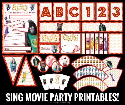 SING Movie Party Printables! Free Printables To Download At Home