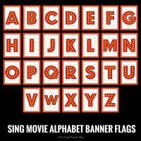 SING Movie Alphabet Banner Flags