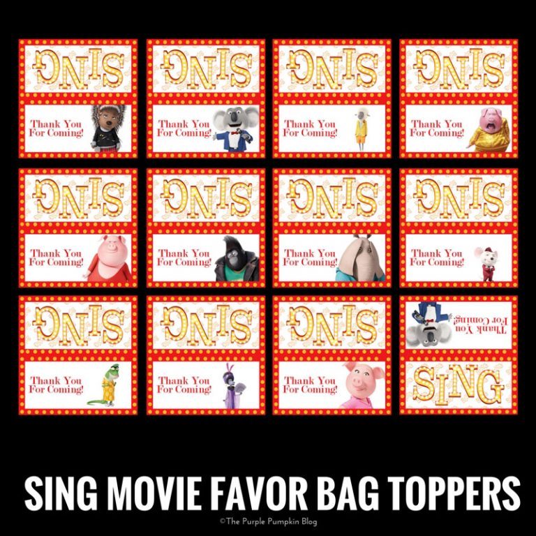 SING Movie Party Printables! Free Printables To Download At Home