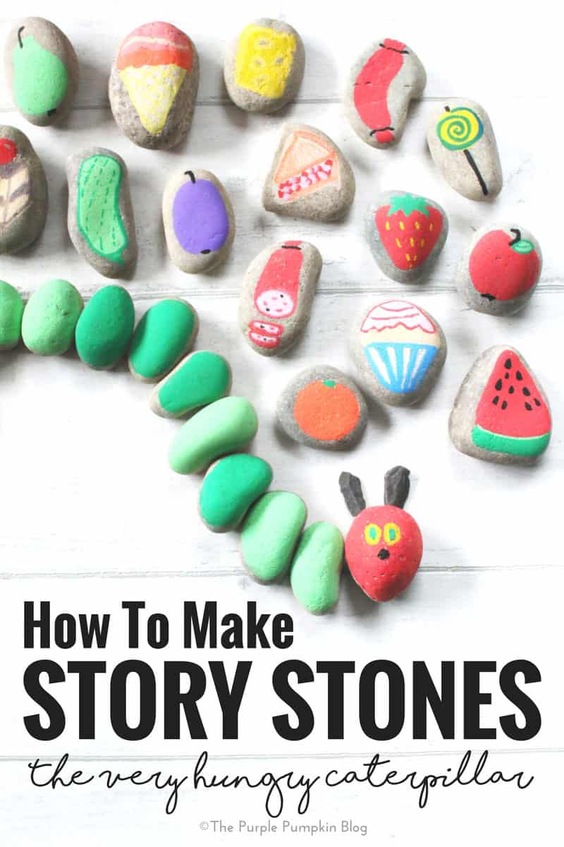 How To Make Story Stones! This is a fun way to tell and make up stories with children. Paint objects and characters onto stones and use them to tell a favourite story - like the beloved Very Hungry Caterpillar! Or a classic fairy tale like The Three Little Pigs. Story Stones can help [you and] your child be creative and learn the art of story telling. Using paint pens like Posca Pens makes things a lot easier (and less messy!) than regular paint. Use varnish to prolong their life. Once you start painting them, you won't want to stop! Have fun!