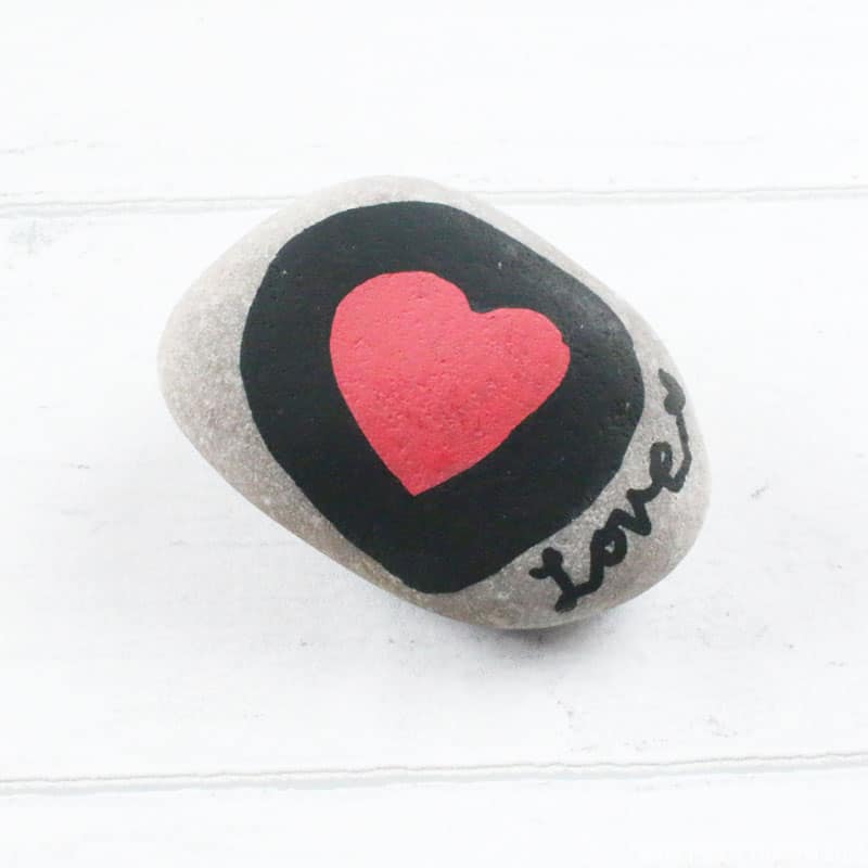Love Heart Painted Stone