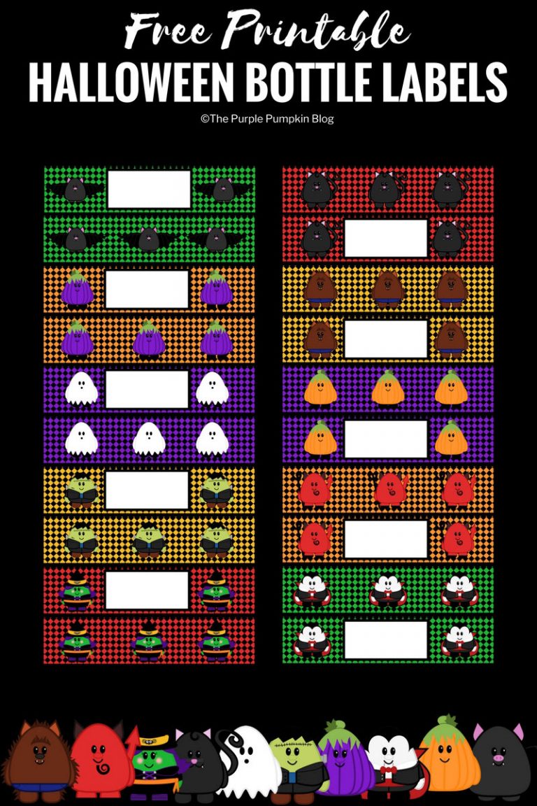 Free Printable Cute Halloween Bottle Labels