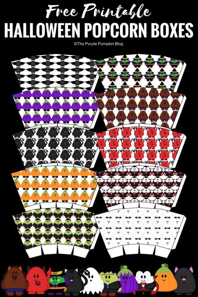 Free Printable Cute Halloween Popcorn Boxes