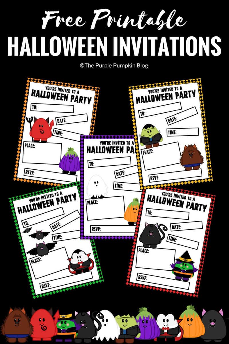 Free Printable Cute Halloween Invitations + lots of other awesome free Halloween printables!