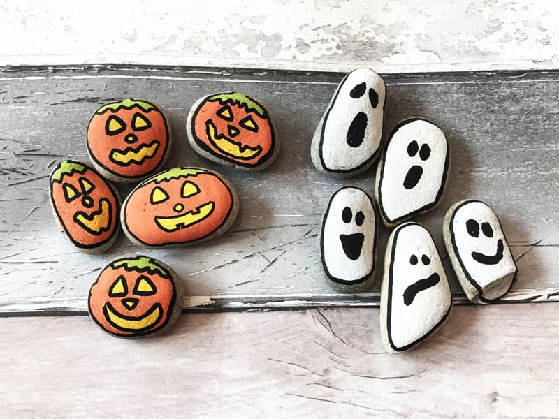 Halloween Stones - Pumpkins & Ghosts