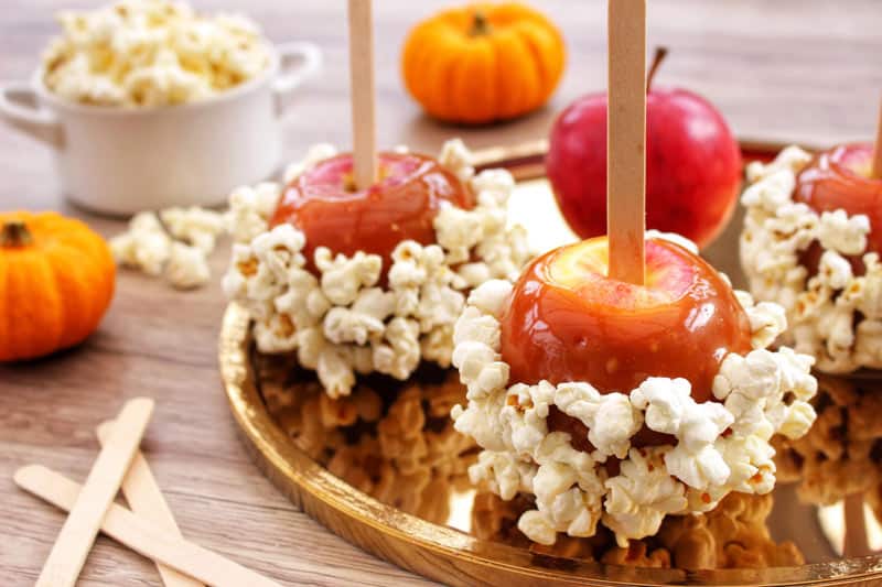 These Salted Caramel Popcorn Apples are a great treat to make for Halloween, Guy Fawkes Night, or for any time you want to celebrate! There is both a "cheats" recipe and a "make from scratch" recipe included in this post. Once you know how simple it can be, you'll be making all sorts of caramel apples!