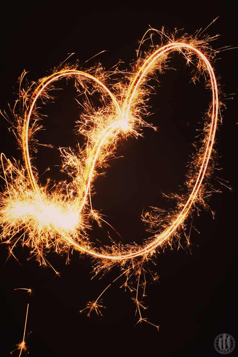 Project 365 - 2017 - Day 329 - a sparkler drawing a heart shape