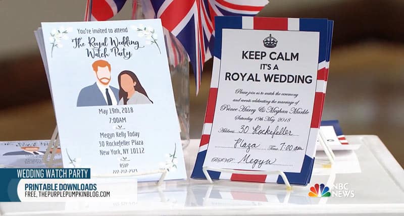 As seen on the Today Show! Royal Wedding, Free Party Printables! If you are planning a viewing party for the Royal Wedding of Prince Henry and Meghan Markle, you can print these free printables for the royal wedding to use in your celebrations! Included in this set of Royal Wedding Party Printables are: invitations, cupcake toppers, cupcake wrappers, food labels, bunting, and more!