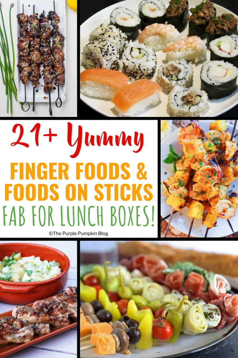 Do you find yourself having the same food for lunch, day in, day out? Stuck for ideas of what to prepare for packed lunches for work/college/school? You've hit the right spot on the internet because here are 21+ yummy finger foods and food on sticks that are fab and fun for lunch boxes!