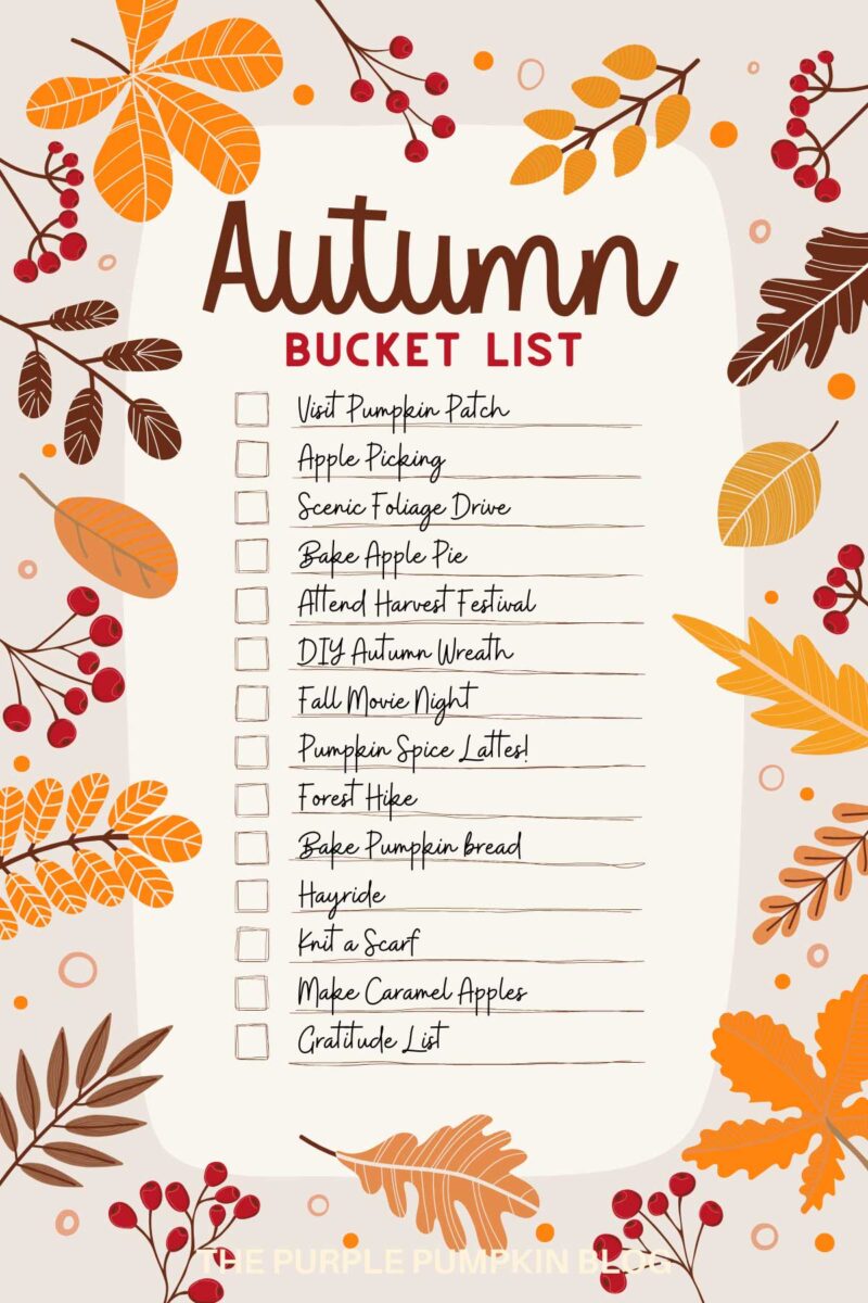 Autumn Bucket List Printable