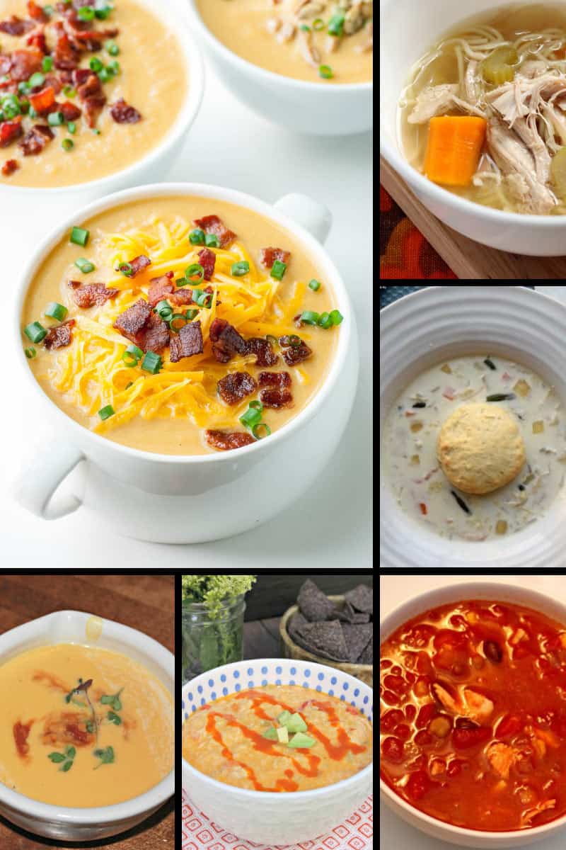 23+ Slow Cooker Soup Recipes. These slow cooker/crock pot soup recipes are perfect for autumn and winter. Throw all the ingredients into the pot and forget about it! Cook overnight to take for lunches to work or school using a flask. Or heat up at your work's kitchen. Soups make a hearty meal in themselves with some crusty bread, so make a perfect lunch to see you through till dinner time!