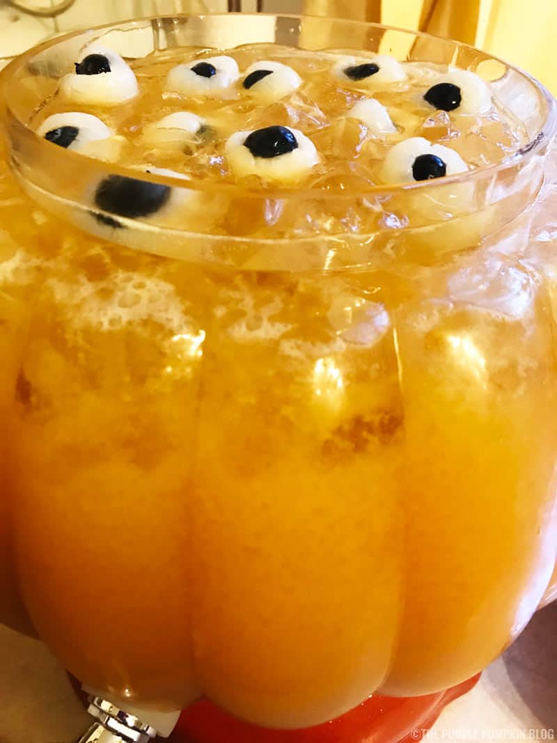 This Eerie Eyeball Fruit Punch is a great drink to serve at a Halloween Party. It can be kept non-alcoholic for non-drinkers and kids, or laced with booze for the drinkers. The floating"eyeballs" give it that eerie edge!
