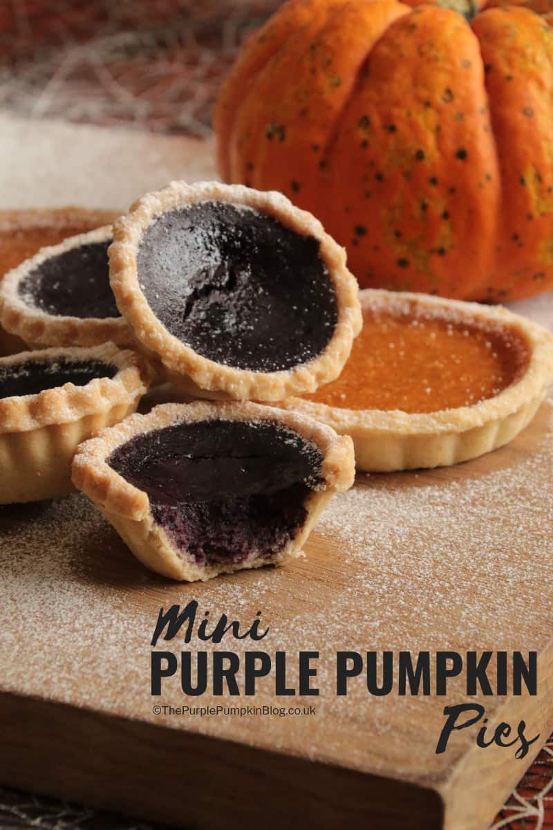 Give pumpkin pie a colorful twist to make them into purple pumpkin pies! Recipe from The Purple Pumpkin Blog!
