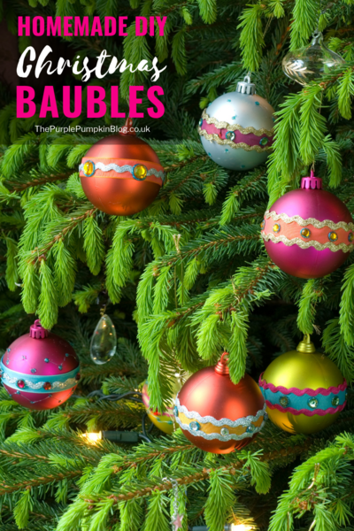 These Homemade DIY Christmas Baubles/Ornaments are a great way to use up leftover craft scraps like ribbon, sequins, gems etc., as well as a way to spruce up older baubles/ornaments (I'm sure we all have those in our Christmas decoration boxes!) and give them new life!