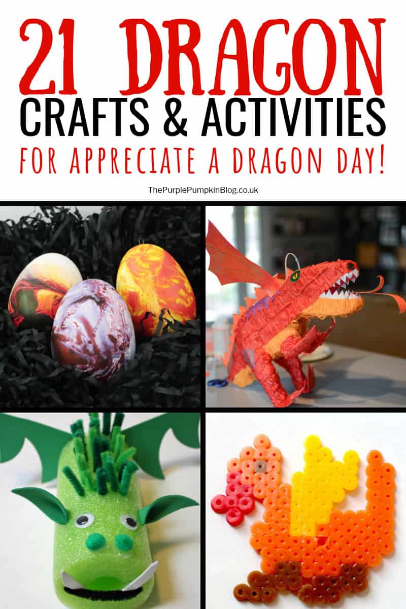 21 Dragon Crafts & Activities for Appreciate a Dragon Day!  The dragon is a powerful symbol in mythology around the world, and these dragon crafts and activities are great for kids as a way to have some creative fun and imaginative play. They can also compliment learning about dragons through books, stories, films, and television shows, as well as discovering more about different cultures through mythology.