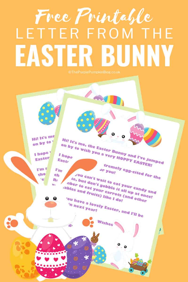 This Free Printable Letter from the Easter Bunny is perfect for placing inside Easter Baskets! #EasterBunny #EasterPrintables #ThePurplePumpkinBlog #FreePrintables