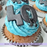 40th Birthday Cupcakes - Blue with Musical Notes
