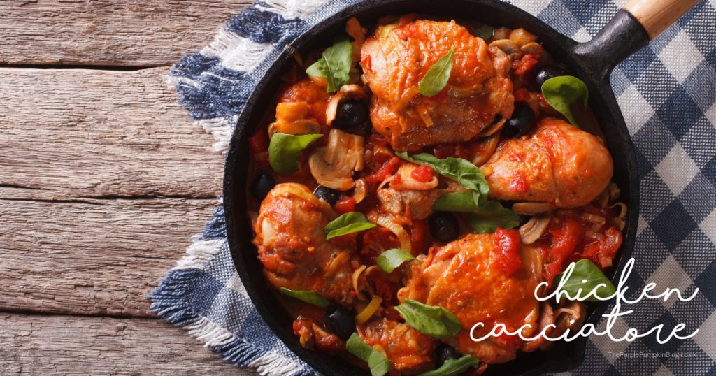This one pan Chicken Cacciatore is a delicious, comforting Italian chicken dish, that makes a great family meal any day of the week!