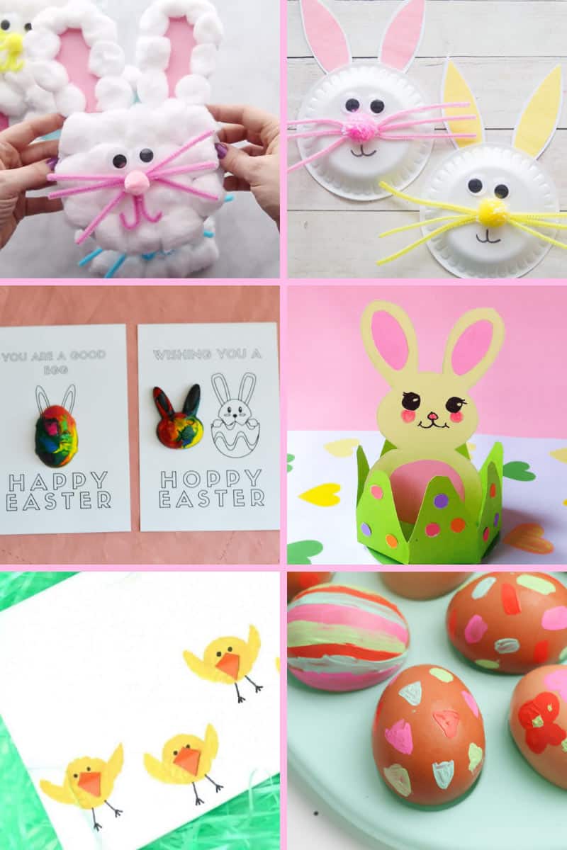 This variety of kid-friendly Easter crafts including paper crafts, egg crafts, food crafts, and more, will keep the kiddos busy while they wait for a visit from the Easter Bunny!