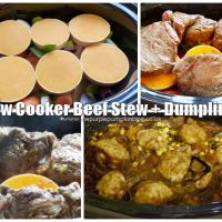 Slow Cooker Beef Stew + Dumplings