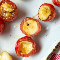 Balsamic Mozzarella Stuffed Grape Tomatoes