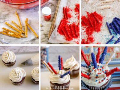 Recipe Collage for Fireworks Cupcakes
