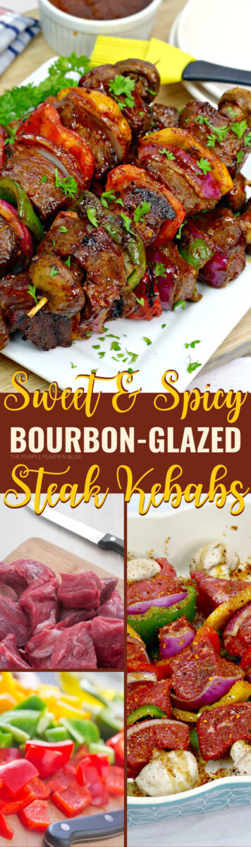 Sweet & Spicy Bourbon-Glazed Steak Kebabs
