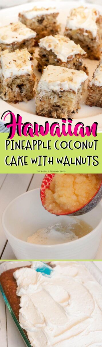 Hawaiian Pineapple Coconut Cake with Walnuts