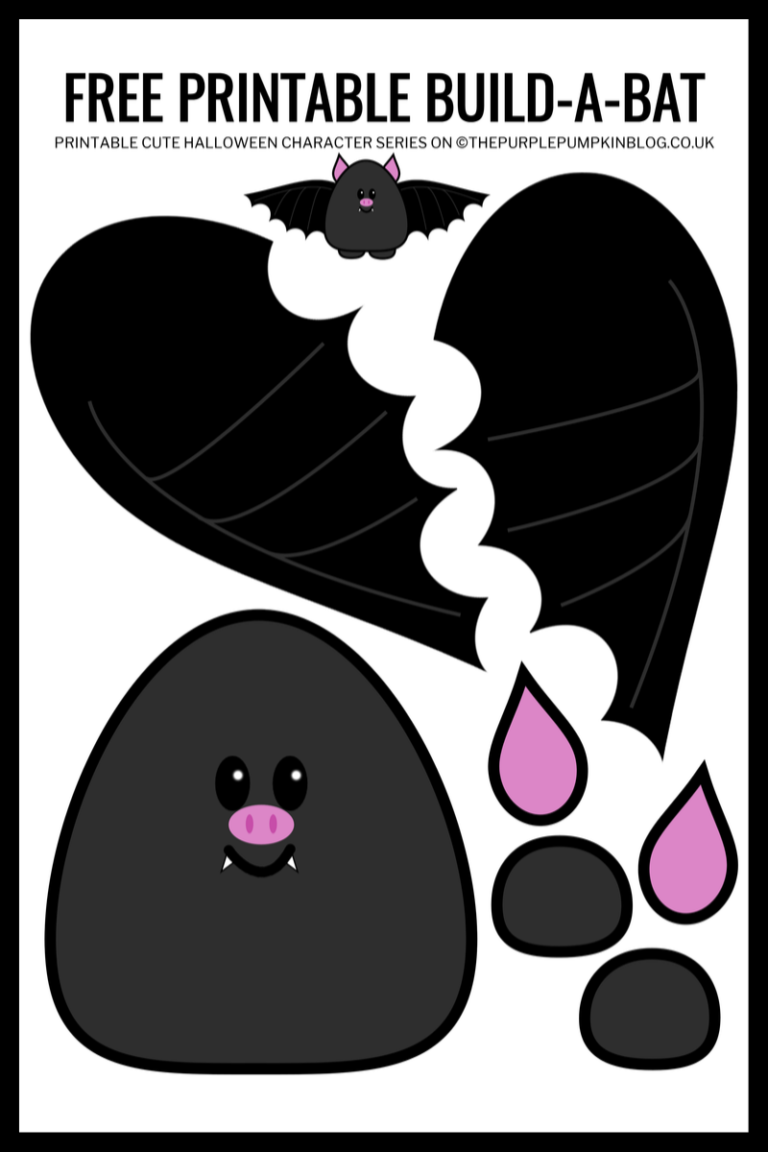 Build a Bat Free Printable Halloween Paper Bat Template Craft
