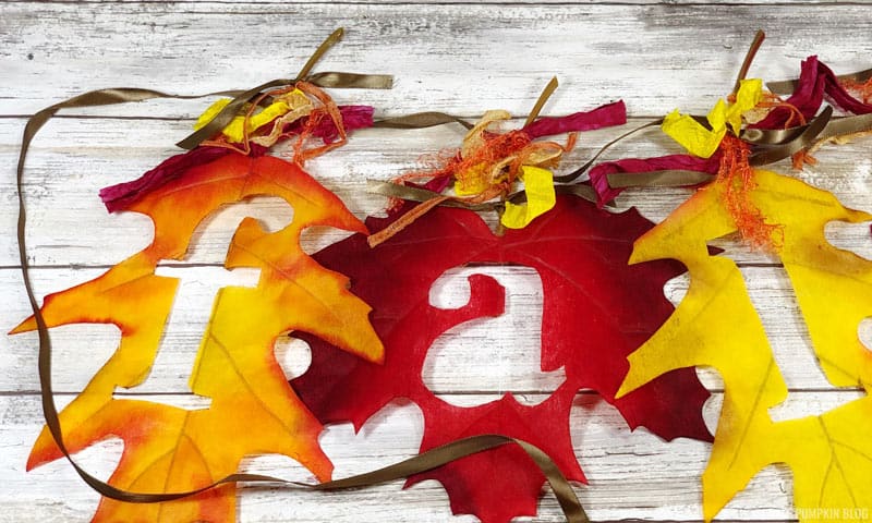 Fall Ribbon Banner Fall Leaf Banner - A Quick & Easy Autumn Craft to Make for Your Home!