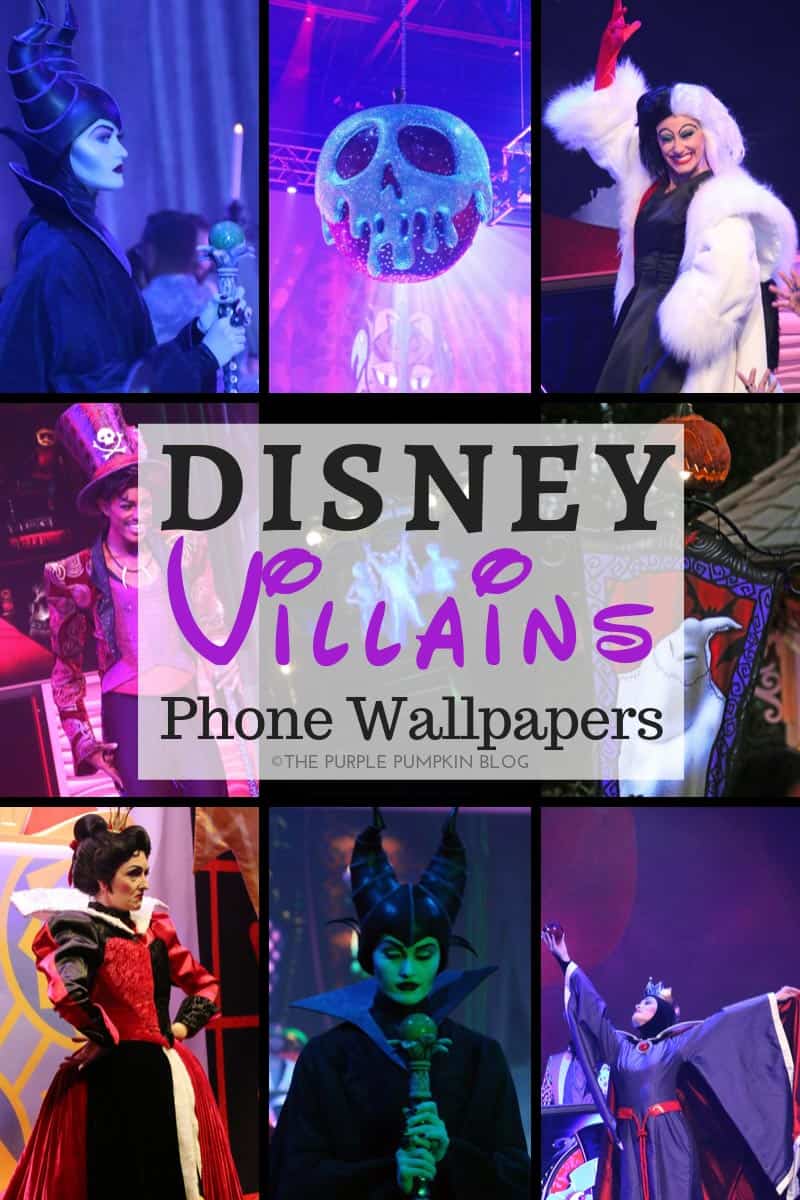 a set of nine Disney Villains to use as phone wallpapers