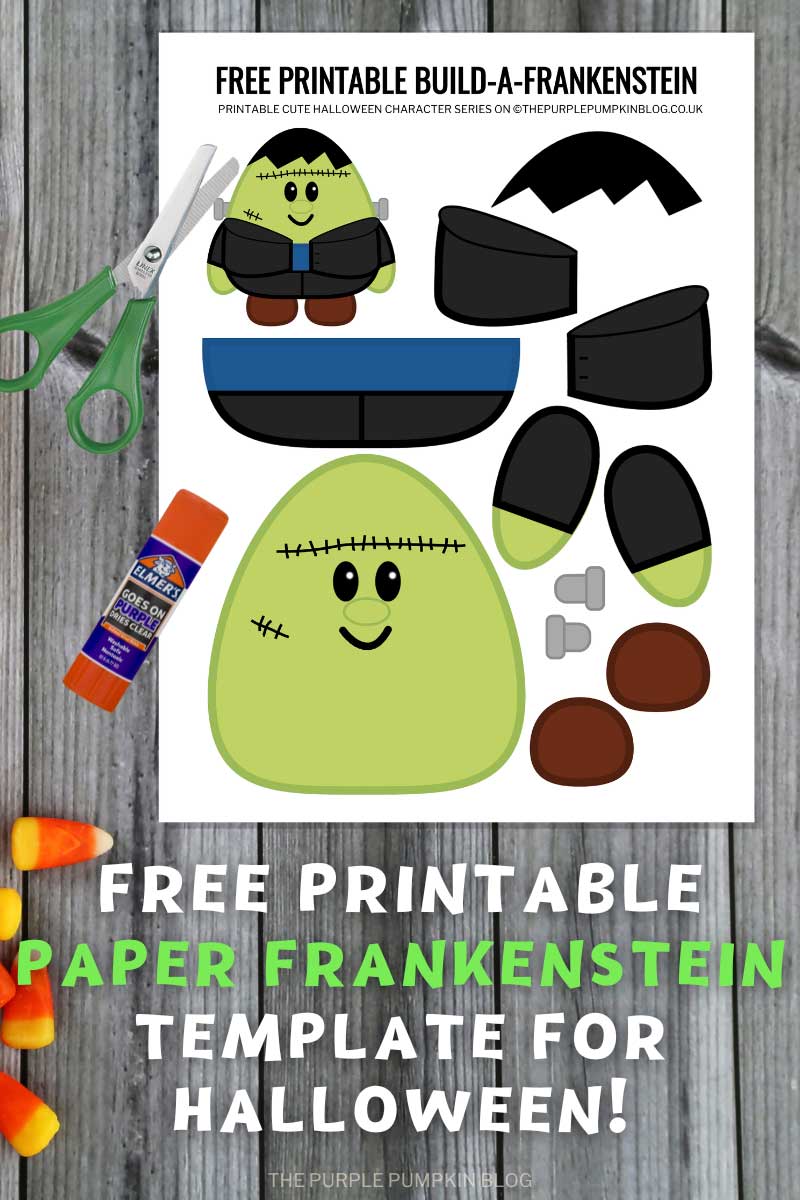 Free Printable Paper Frankenstein Template for Halloween
