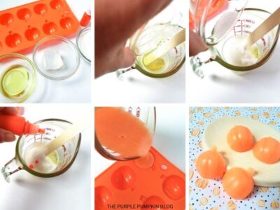 step by step photos showing how to make sugar scrub bars