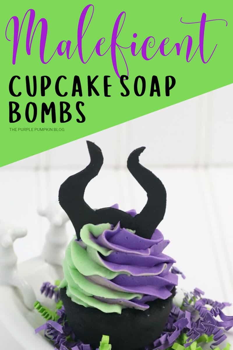 Maleficent cupcake soap bombs