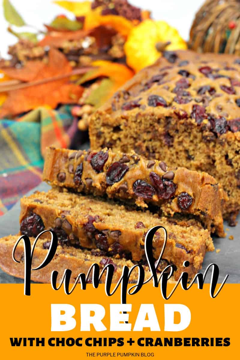 Pumpkin Bread with Choc Chips & Cranberries