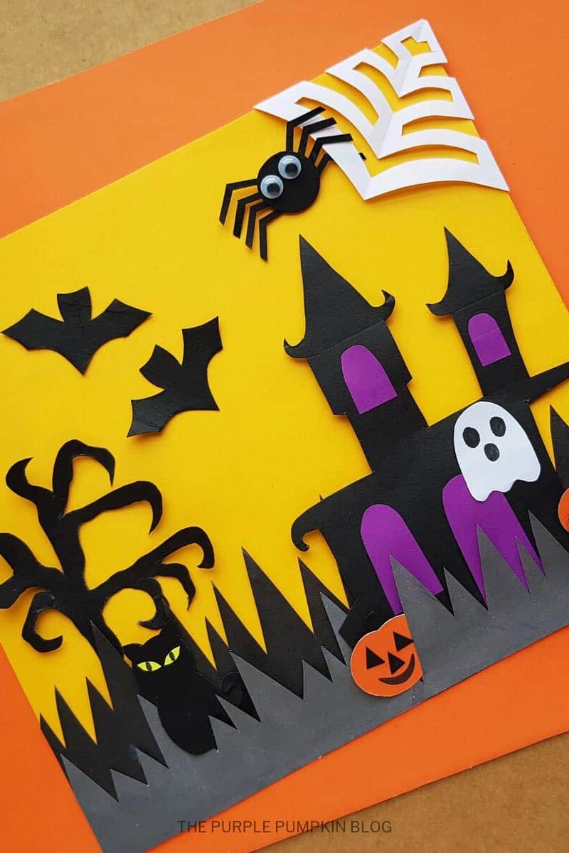 Halloween Haunted House Paper Craft For Kids + Free Printable Template