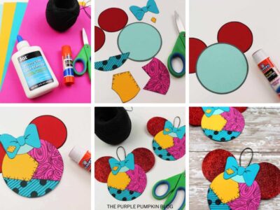 Step by step photos demonstrating how to make a Sally ornament