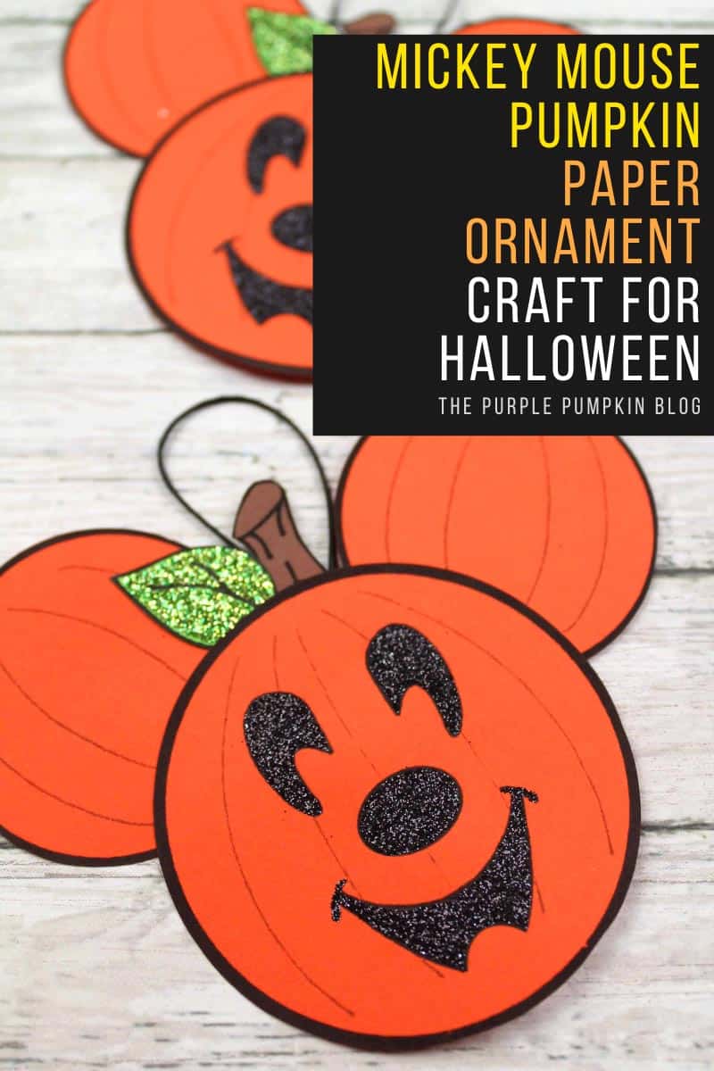 Mickey Mouse Pumpkin Paper Ornament Craft for Halloween