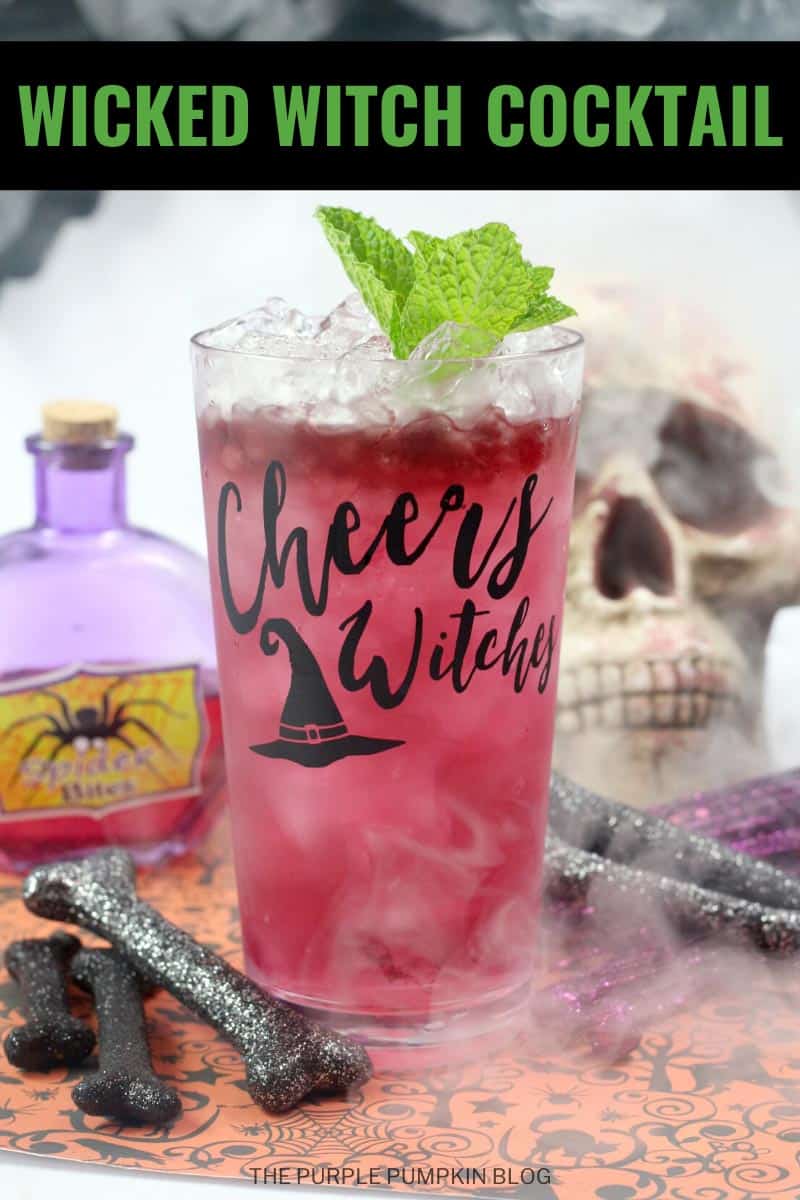 Wicked Witch Cocktail - red beverage in a glass with ice