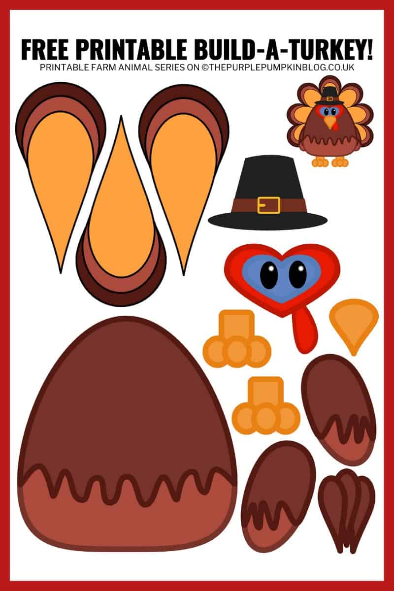 BuildATurkey! Free Printable Paper Turkey Template for Thanksgiving!