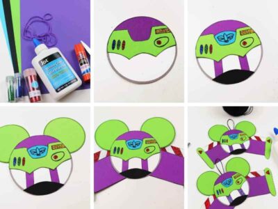 step by step pictures demonstrating how to make a Buzz Lightyear ornament