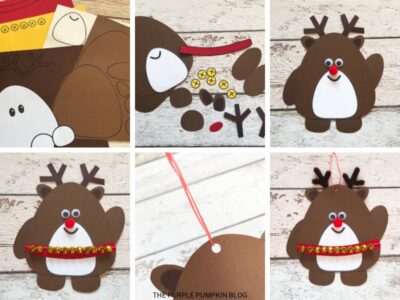 how to card with step by step demonstration photos to make this reindeer craft