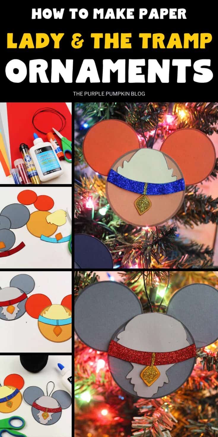 Lady and the Tramp Paper Ornaments Craft for Christmas