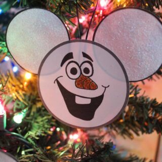 Olaf paper ornaments on Christmas tree