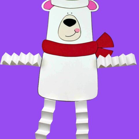 Free Printable Polar Bear Paper Craft | Cute Winter Craft For All Ages