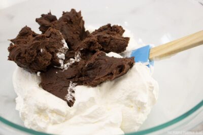 Adding Set Chocolate Ganache