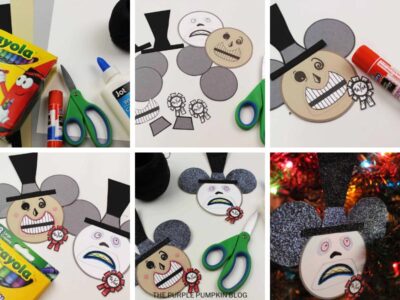 Step by step photos demonstrating how to make a Mayor Christmas ornament