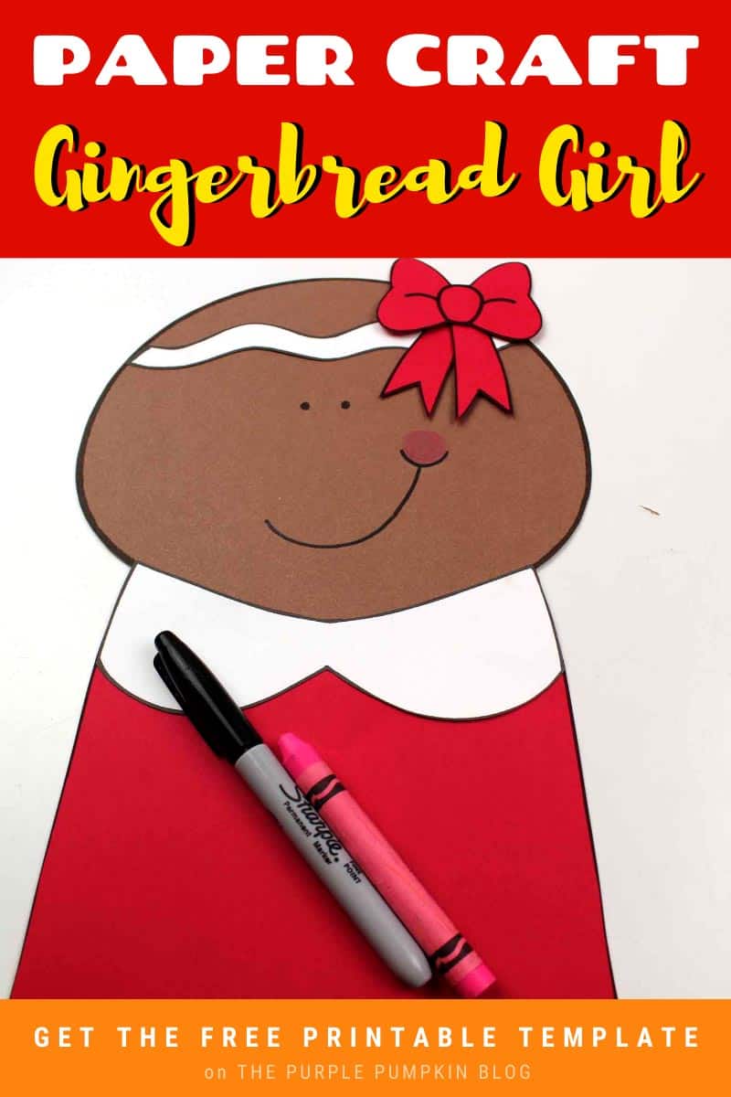 Paper Craft Gingerbread Girl Free Printable Template